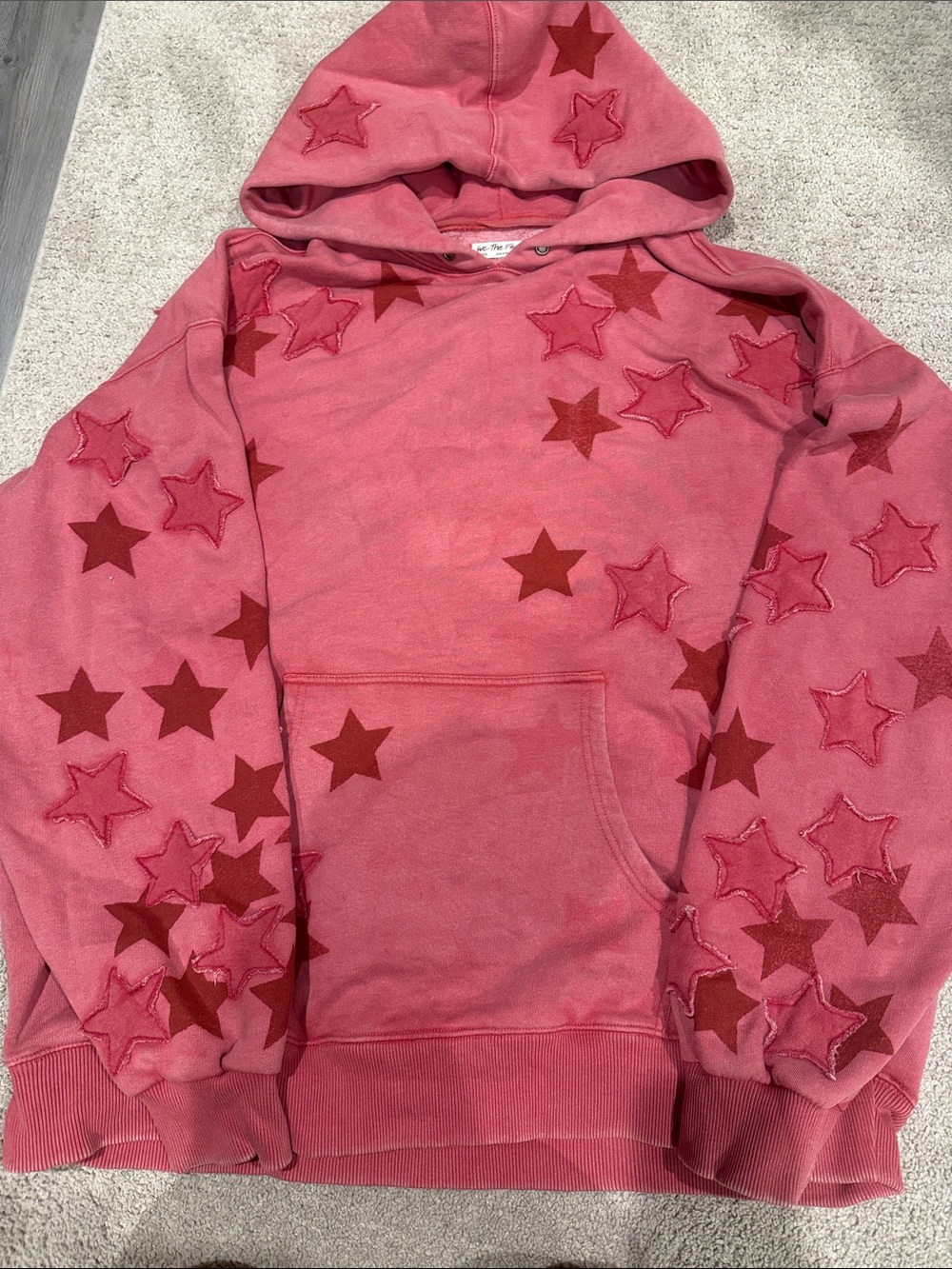 We The Free Womens Red Star Appliqué Hoodie